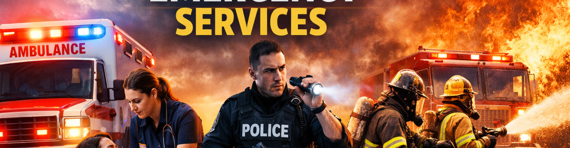 Emergency services in action